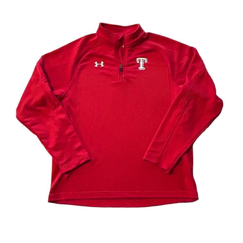 Texas Rangers Under Armour Large Loose Red Pullover Jacket Sweater MLB‎